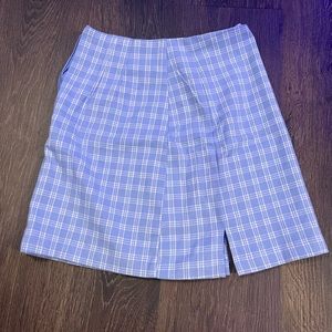 Brandy Melville Light Blue Plaid Skirt